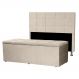 Kit Cabeceira e Calçadeira Baú King 1,95m Roma Suede Bege - Pallazio