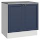 Balcão de Cozinha 80 cm 2 Portas Branco/Azul Vik Madesa