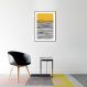 Quadro Amarelo Linhas Abstratas 100x70 Filete Marrom