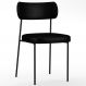 Cadeira Decorativa Estofada Para Sala de Jantar Melina L02 Couríssimo Preto - Lyam Decor