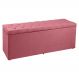 Calçadeira Recamier Baú Casal 1,40m Madrid Suede Rosa - Pallazio