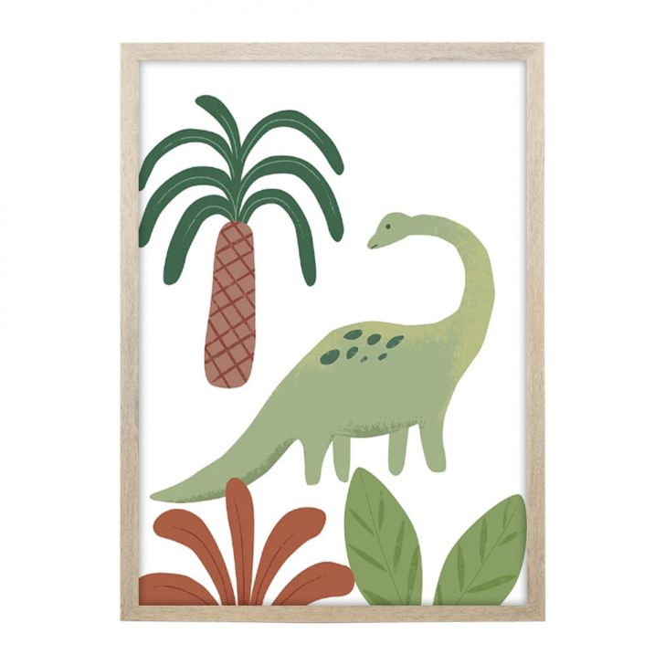 Quadro Infantil Selva Dino III sem Vidro Colorido 20x30 cm
