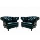 Kit 02 Poltronas Imperador Bergere Chesterfield Para Sala - Corano Preto