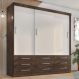 Guarda Roupa Casal Capri 3 Portas Correr 9 Gav Chocolate/off White