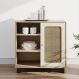 Aparador Buffet Sala Faenza 1 Porta e 6 Prateleiras - Carvalho / Off White