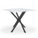 Mesa de Jantar Quadrada com Tampo de Vidro Volga Preto 90 cm