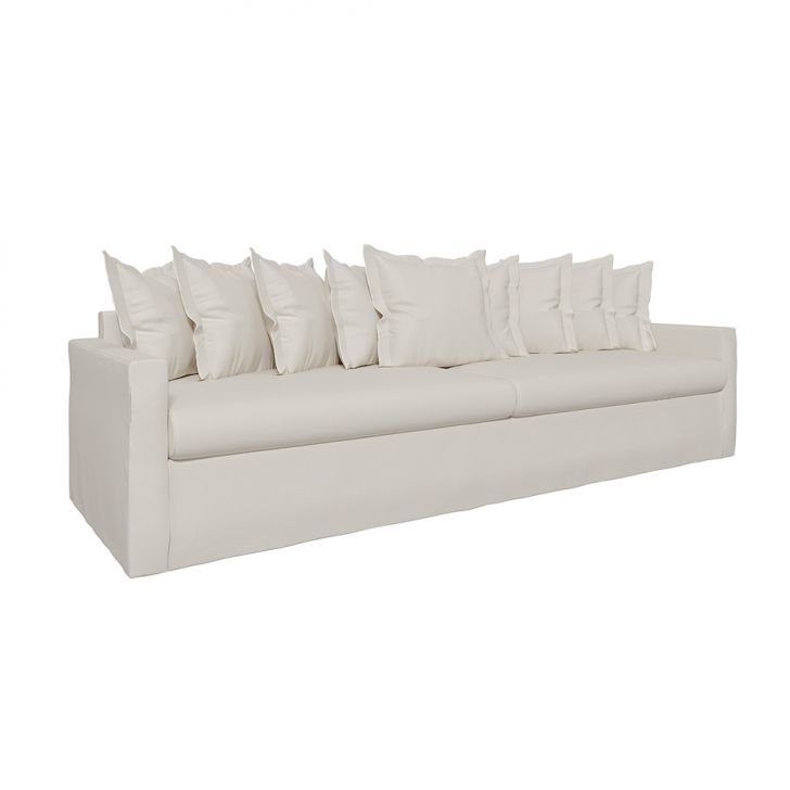 Image of Sofá 4 Lugares Enseada Com Capa Removível Linho Marfim 280 Cm PLA-MO895UP48HXVMOB