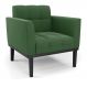 Poltrona Decorativa Karen Pés Fixo em Madeira Preto Suede Verde G19 - Gran Belo