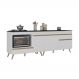 Kit Balcão Cozinha para Cooktop/Forno 105cm e Balcão 120cm Veneza Multimóveis MP2289 Branco/Dourado