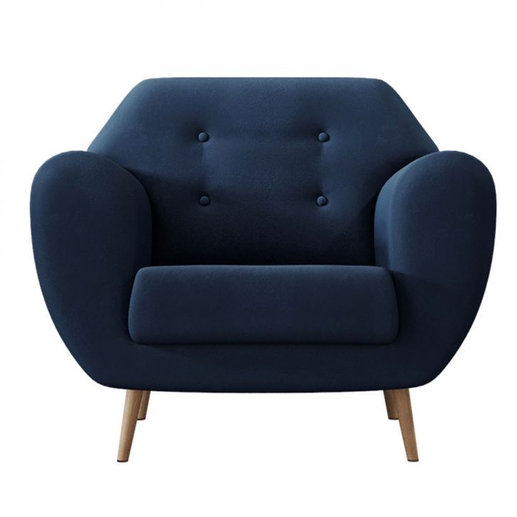 Poltrona Beegees Velosuede Azul Marinho