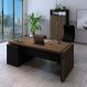 Image of Conjunto de Mesa com Armário de Escritório Executivo 3 PT Marrom e Preto AR740CL48LNNMOB