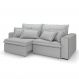 Sofá 3 Lugares Retrátil e Reclinável Cannes Linho Bouclé Cinza 220 cm