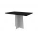 Mesa de Jantar Retangular com Tampo de Vidro Anitta Preta e Off White 120 cm