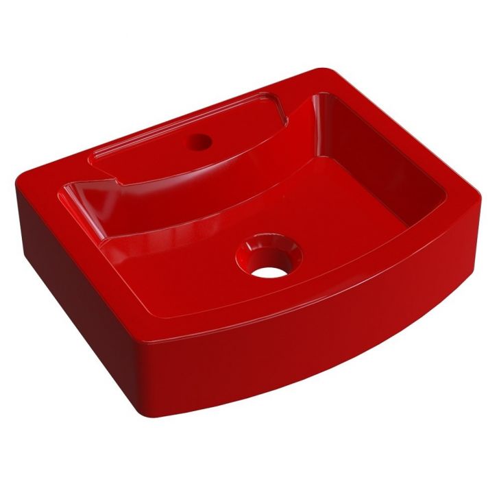 Cuba Pia de Apoio para Banheiro Retangular Aria RT41 C08 Vermelho - Mpozenato