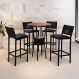 Image of Conjunto com Mesa Bistrô Redonda e 4 Banquetas Madri Preto e Marrom PA836TA48TXVMOB