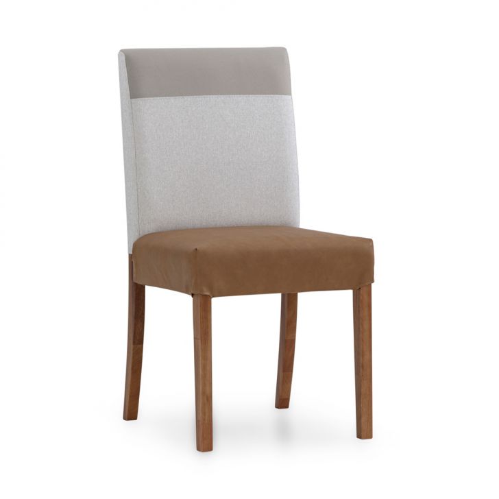 Cadeira Skyler Revestimento Sintético Caramelo e Bege