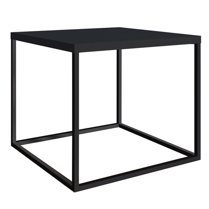 Mesa De Centro Quadrada Cube Preta 43 Cm