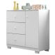 Cômoda Infantil 100% MDF 1 Porta e 3 Gavetas Duda Branco - Phoenix