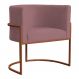 Poltrona Decorativa Luana Base Bronze Veludo Rosê - Montanaris Decor