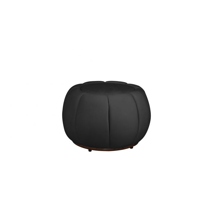 Puff Decorativo Concha Veludo Preto - Montanaris Decor