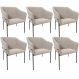 Kit 6 Cadeiras Para Sala de Jantar Estar Living Olívia L02 Bouclê Creme - Lyam Decor