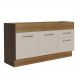 Balcão de Pia Cozinha 150 cm 2 Portas e 2 Gavetas (Sem Tampo e Pia) Rustic/Crema Agata Madesa