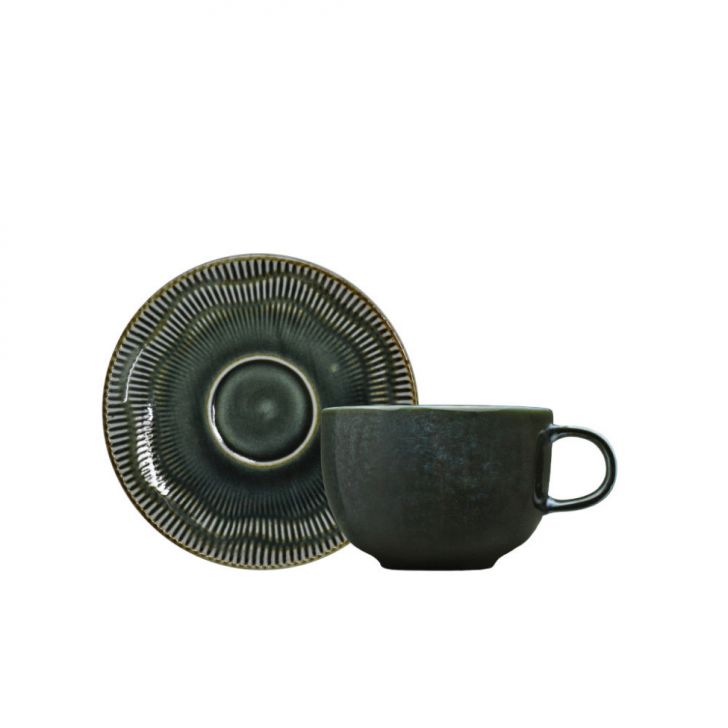 Xícara de Chá com Pires Shell Amazonita