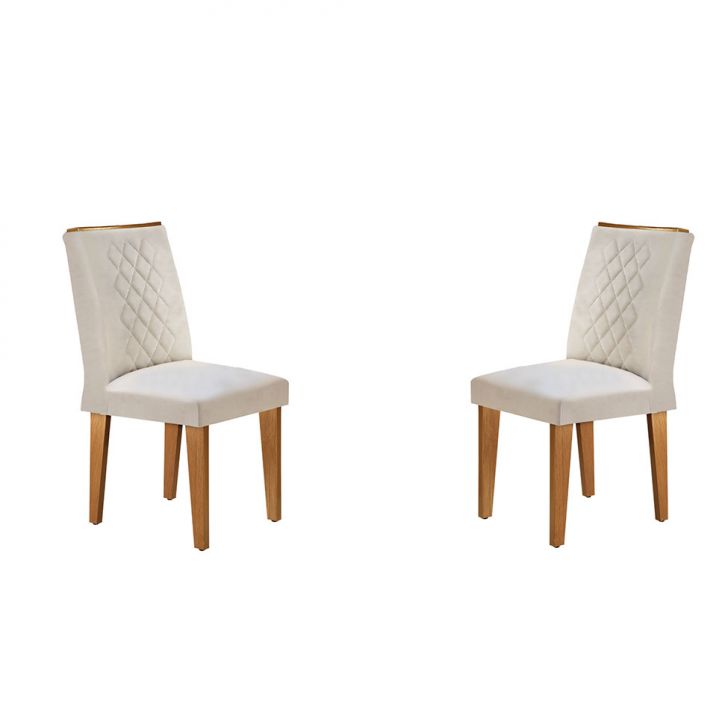 Conjunto com 2 Cadeiras de Jantar Maia Veludo Imbuia