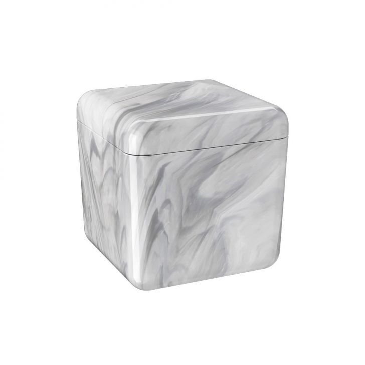 Porta-Algodão Cube Branco e Preto