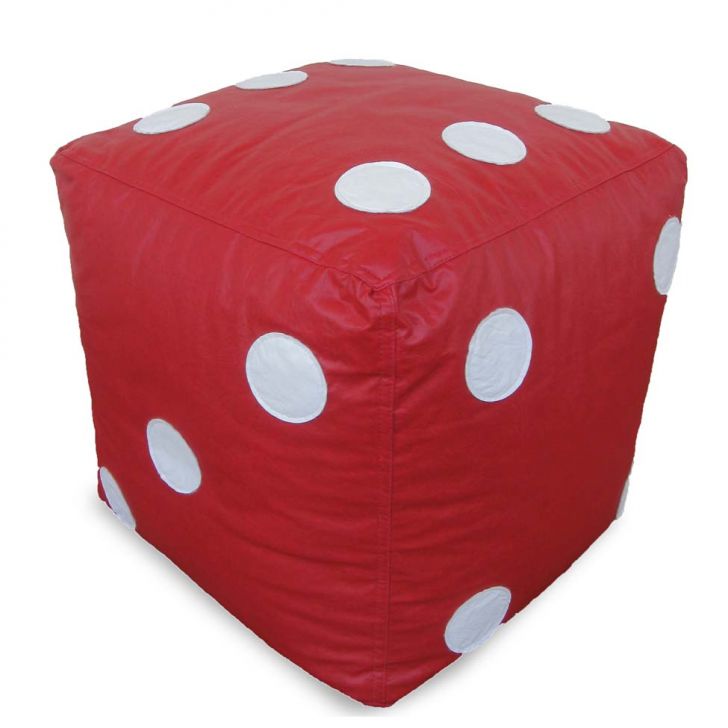 Puff Infantil Dado Vermelho E Branco
