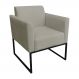 Poltrona Decorativa Base Industrial Preto Maressa S12 Suede Marrom Rato - Ibiza