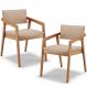 Kit 02 Cadeiras Para Sala de Jantar Estar Living Giorgia B04 Suede Bege - Lyam Decor
