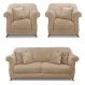 Kit 2 Poltronas e Sofá Living 2 Lugares 1,80m Vênus Suede Pés Castanho - Pallazio