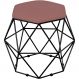 Puff Decorativo Aramado Preto Six L02 Suede Rosê - Lyam Decor