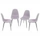 KIT 04 CADEIRAS PP CINZA BASE COR PRETA