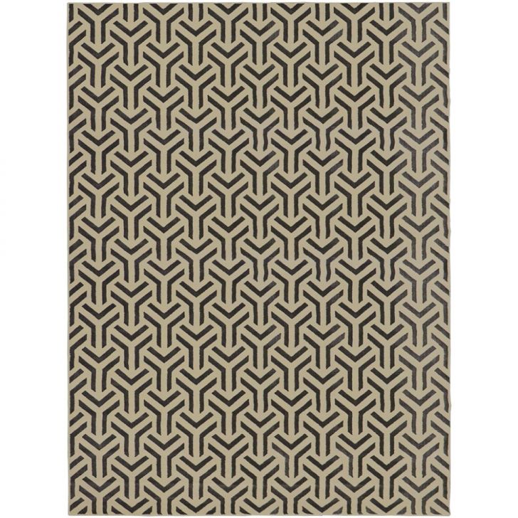 Image of Tapete Supreme Retangular Polipropileno (300x400) Bege E Preto PLA-TS172AC48SQPMOB