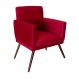 Poltrona Decorativa Nina Rodapé Suede Vermelho - DS Móveis