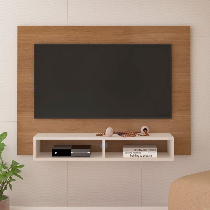 Painel para TV até 50 Polegadas Flash Cinamomo e Off White