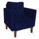 Poltrona Decorativa Lívia Suede Azul Marinho Pés Chanfrado D'Rossi