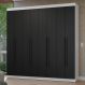 Guarda-Roupa Casal 8 Portas Batentes Branco/Preto/Preto Netuno Madesa