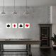 Quadro Naipes Color Baralho 9 43x189 4-43x43 Filete Marfim
