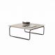 Mesa de Centro Munique 70x70 cm Off White com Base Preta