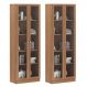 Kit 2 Estantes Escritório 2 Portas De Vidro 4 Prateleiras Cannes 171x59cm T01 Amêndoa - Lyam Decor
