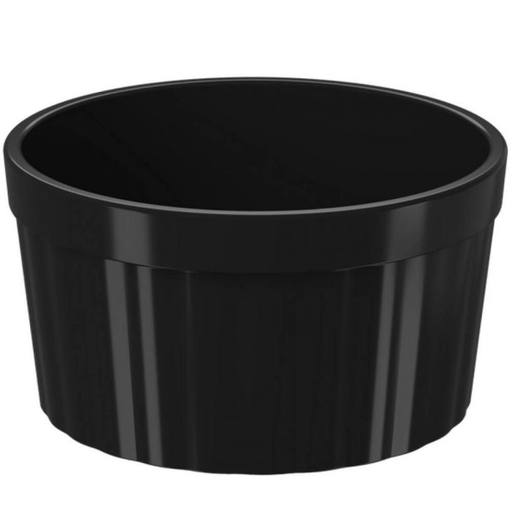 Ramekin Plástico Preto Canelado 200ml 9,7cm Uno Coza Tigela