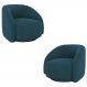Kit 2 Poltronas Decorativas Jenny Base Giratória em Metal Preto Veludo Azul Marinho G45 - Gran Belo