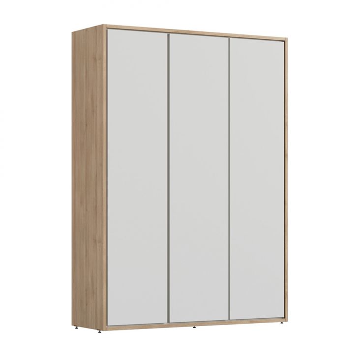 Image of Guarda-roupa Infantil Wood 3 Portas 3 Gavetas Branco E Carvalho Treviso PLA-DI701CL38WNTMOB
