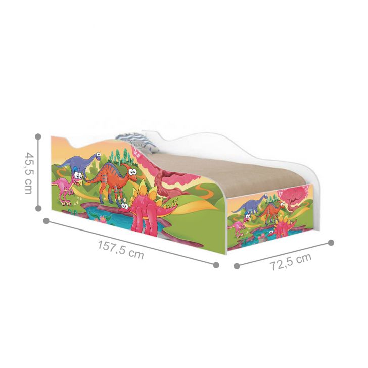 Mini Cama Fun Planeta Dinossauro Infantil Com Colchão