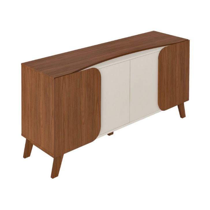 Buffet Elegance 4 Portas Cedro E Off White
