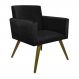 Poltrona Decorativa Pés Palito Nina Suede Preto - DS Móveis