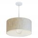 Pendente Cilíndrico Md-4204 Cúpula em Tecido 45x25cm Rústico Bege - Bivolt